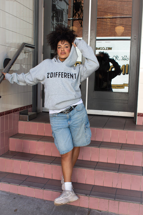 2DIFFERENT OVERSIZED HOODIE - GREY
